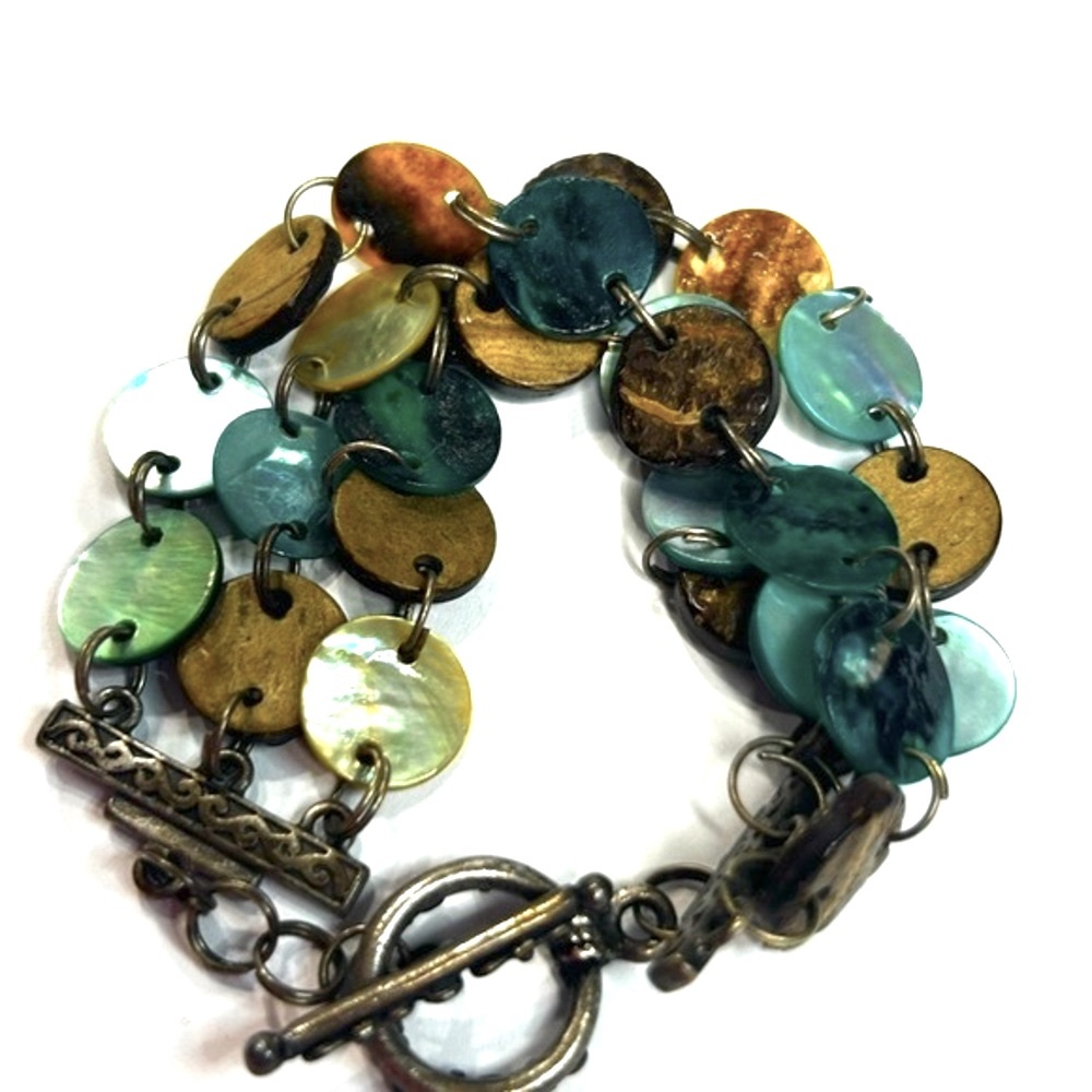 Lia Sophia mother of pearl 3 strand bracelet